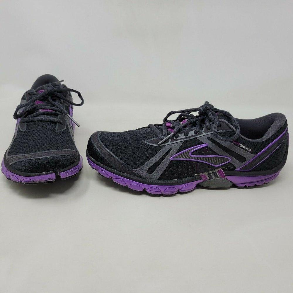 BROOKS PURE CADENCE RUNNING SHOES BLACK PURPLE LOW WOMENS SIZE 11